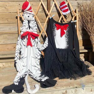 Dr. Seuss Cat in the Hat Costume Bundle: Adult Medium Tutu & Youth Set